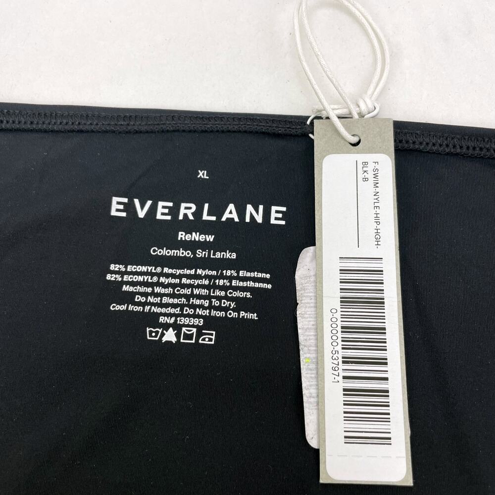 Everlane Womens The High-Rise Hipster Bikini Bottom XL Swimwear Black NWT - Picture 7 of 8